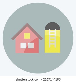 Icon Silo. suitable for Garden symbol. flat style. simple design editable. design template vector. simple symbol illustration