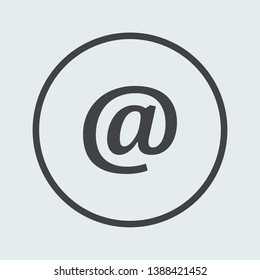 At icon silver in circle . Vector illustration