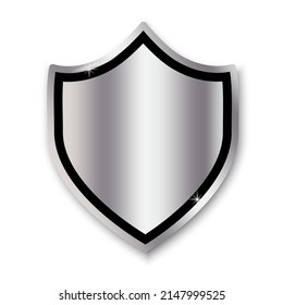 con pantalla plateada para el diseño de la decoración. Protector. Icono del logotipo del escudo de seguridad. Ilustración vectorial. imagen de stock. 