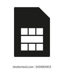 Icon sim card. Mobile, telephone technology. Network, communication chip. Vector illustration. EPS 10.