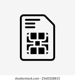 Icon simcard smartphone. Technology and system concept, Semi Solid style.