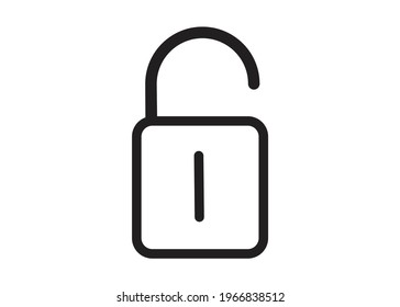 Icono simple icono de candado abierto símbolo de imagen moderno EPS 10