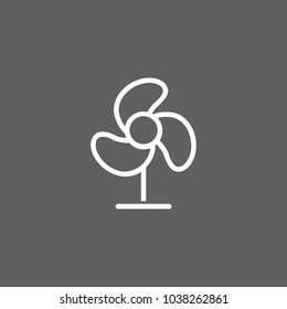 Icon of simple fan. Propeller, rotating, device. Cooling concept. Can be used for topics like air, climate control, ventilation