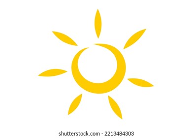 An icon of simple flat yellow sun. Good for any project.