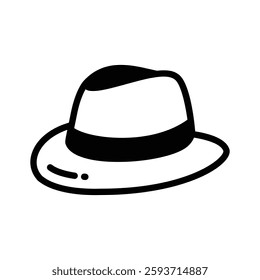 Icon of a simple hat for style or sun protection