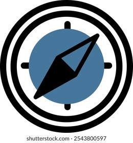 Icono de una brújula minimalista simple