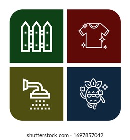 icon simple set. Contains such icons as Fence, Laundry, Shower, Cool, can be used for web, mobile and logo