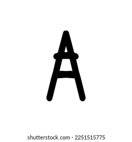 A icon. Simple style A company poster background symbol. A brand logo design element. A t-shirt printing. Vector for sticker.