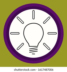Icon in a simple style isolated light bulb. 