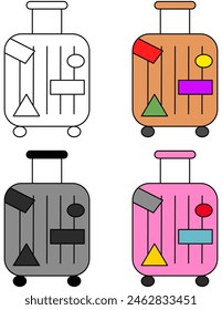 Icon of a simple style wheeled suitcase.