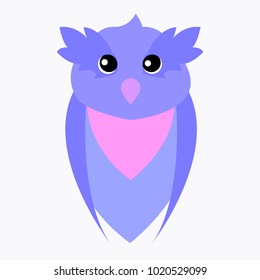 Icon of simple and sweet owl in purple tones