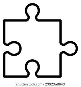 Icon simplicity puzzle, jigsaw piece. Isolated. Vector illustration.