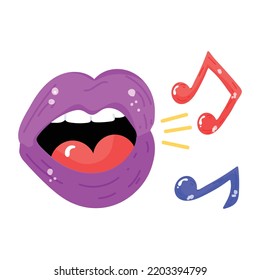 An icon of singing flat sticker 