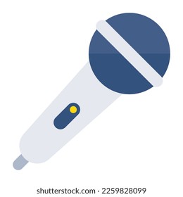         Icon of singing mic in flat design