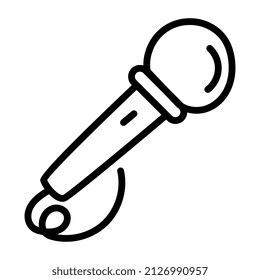         Icono de cantar el micrófono en diseño lineal

