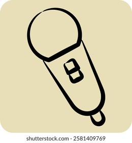 Icon Singing Mic. related to Hobbies symbol. hand drawn style. design editable