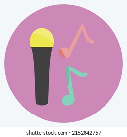 Icon Singing on Mic. suitable for music symbol. flat style. simple design editable. design template vector. simple symbol illustration