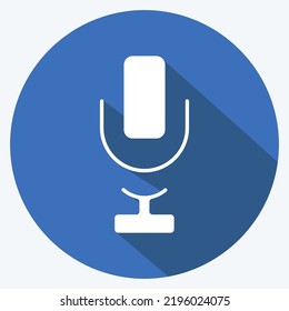 Icon Singing. suitable for education symbol. long shadow style. simple design editable. design template vector. simple illustration