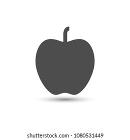 Icon single apple vector illustration set grey on white background