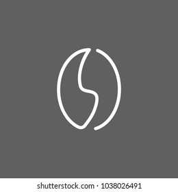 Icon of single coffee bean. Grain, seed, caffeine. Organic food concept. Can be used for topics like coffee shop, cafe, agriculture.