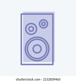 Icono Altavoz único. adecuado para el símbolo musical. estilo de dos tonos. diseño simple editable. vector de plantilla de diseño. ilustración de símbolo simple