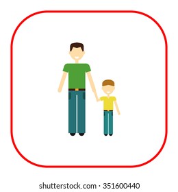 Icon of single-parent family consisting of one man and one child