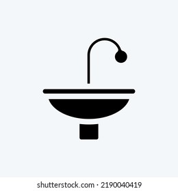 Icon Sinks. suitable for building symbol. glyph style. simple design editable. design template vector. simple illustration