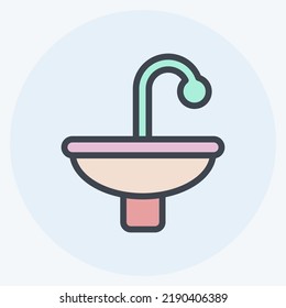 Icon Sinks. suitable for building symbol. color mate style. simple design editable. design template vector. simple illustration