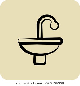 Icon Sinks. suitable for building symbol. hand drawn style. simple design editable. design template