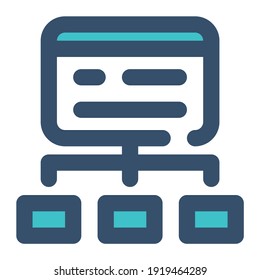 icon sitemap using filled line style and blue color