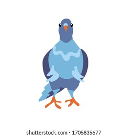 Icon of sitting bird dove. Flat cartoon character design. Cute peace pigeon silhouette template. Vector illustration isolated on white background.