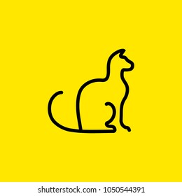 Icon of sitting cat. Pet, animal, veterinary. Animal care concept. Can be used for topics like veterinary, animal care, rescue.