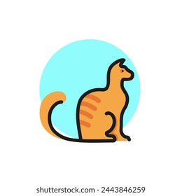 Icon of sitting cat. Pet, animal, veterinary. Animal care concept. Can be used for topics like veterinary, animal care, rescue.