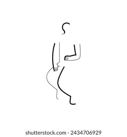 Icon of sitting man isolated on white