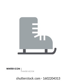Icon of a skate. Basic winter vector.