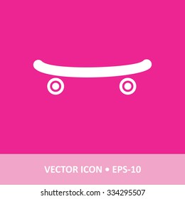 Icon of Skate Board on Magenta Color Background. Eps-10.