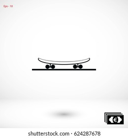 icon of skateboard, flat design best vector icon