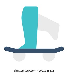 icon skateboard play using flat style and blue color dominate