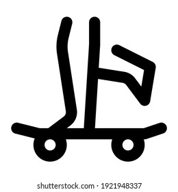 icon skateboard play using line style