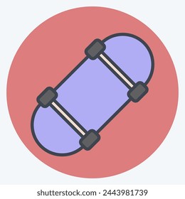 Icon Skateboard. related to Skating symbol. color mate style. simple design illustration
