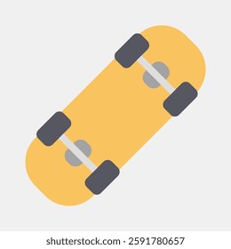 Icon skateboard. Sports elements. Icon in flat style.