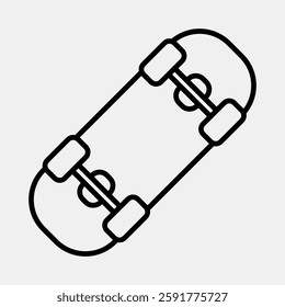 Icon skateboard. Sports elements. Icon in line style.
