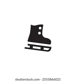 Icon skates in flat, isolated on a white background winter sports symbol