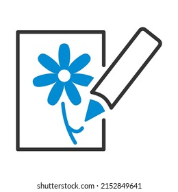 Symbol für Skizze mit Bleistift. Bearbeitbare, fette Rahmenlinie mit Farbfülldesign. Vektorgrafik.