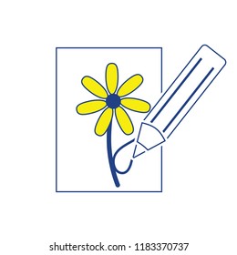 Icon of Sketch with pencil. Thin line design. Vector illustration.