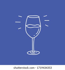 icon sketch wineglass vector Art Illustration