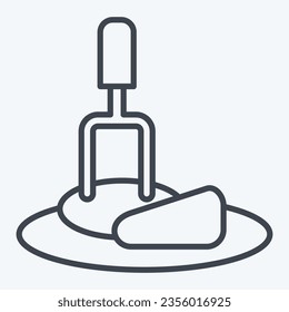 Icon Skewer Grill Forks. related to Camping symbol. line style. simple design editable. simple illustration