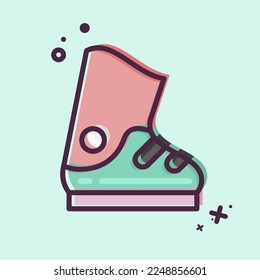 Icon Ski Boots. related to Sports Equipment symbol. MBE style. simple design editable. simple illustration
