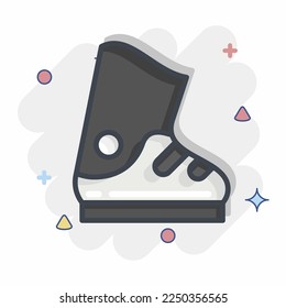 Icon Ski Boots. related to Sports Equipment symbol. comic style. simple design editable. simple illustration