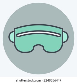 Icon Ski Goggles. related to Sports Equipment symbol. color mate style. simple design editable. simple illustration